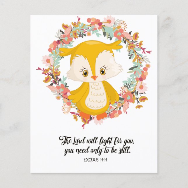 Exodus 14:14, Bible verse card (Front)