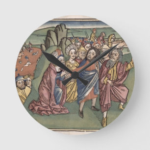 Exodus 14 Moses and the Israelites crossing the Re Round Clock