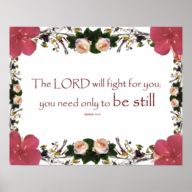 Exodus 14 Wall Décor Poster 'The LORD will Fight' (Front)