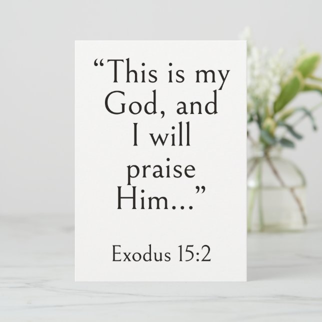 Exodus 15:2 Bible Verse, Encouraging Scripture  Card (Standing Front)
