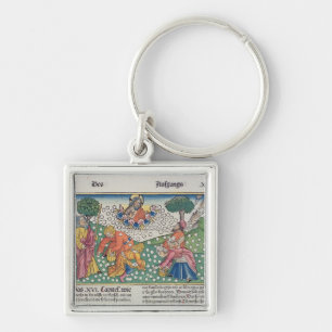 Exodus 16 13-22 God provides quail and manna to th Key Ring