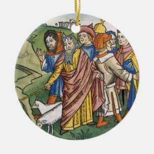 Exodus 17 1-7 Moses makes the water flow from the Ceramic Tree Decoration