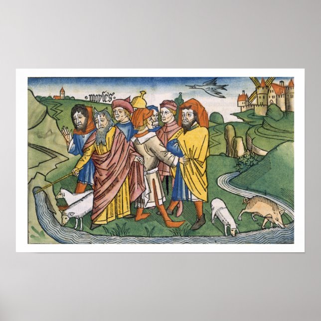 Exodus 17 1-7 Moses makes the water flow from the Poster (Front)