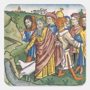 Exodus 17 1-7 Moses makes the water flow from the Square Sticker