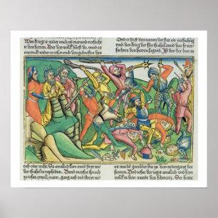 Exodus 17 8-15 Aaron and Hur support Moses' hands Poster