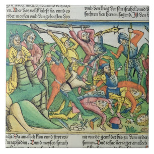 Exodus 17 8-15 Aaron and Hur support Moses' hands Tile