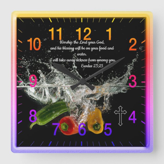 Exodus 23:Christian Faith prayer  Square Wall Clock (Front)