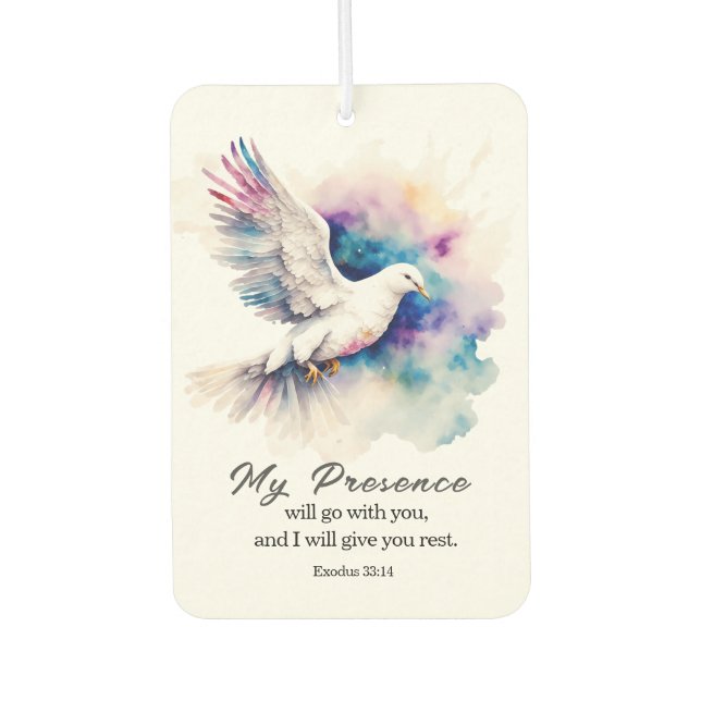 Exodus 33:14 My Presence will go with you Bible Car Air Freshener (Front)