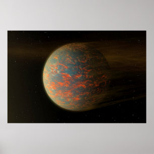 Exoplanet 55 Cancri E And Its Molten Surface Poster