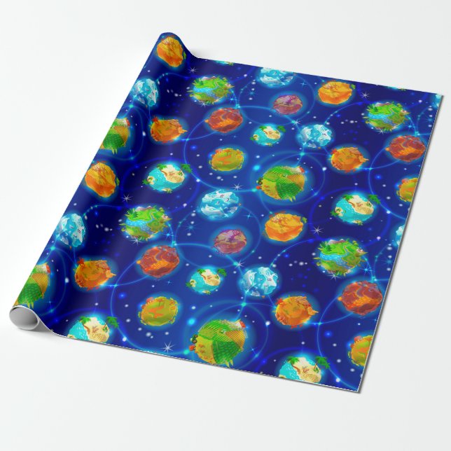 Exoplanets Wrapping Paper (Unrolled)