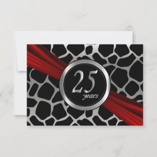 Exotic 25th Silver Wedding Anniversary RSVP Cards