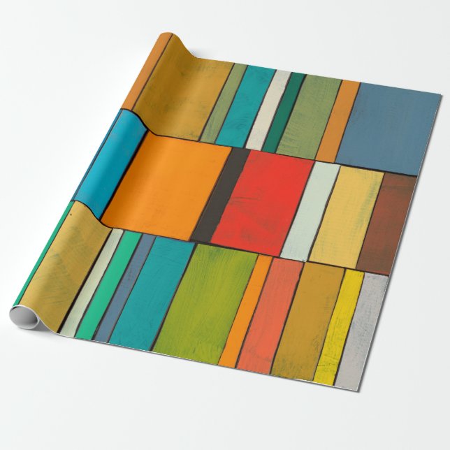 Exotic abstract tropical pattern with bright colou wrapping paper (Unrolled)