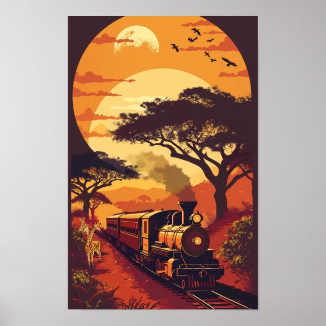 Exotic African Wildlife Train Poster (Front)