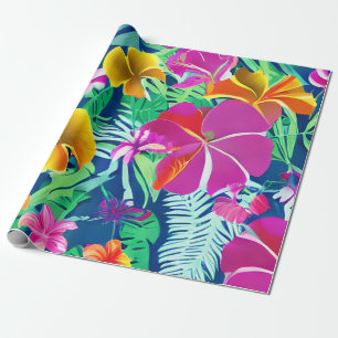 Exotic And Bold Tropical Florals Wrapping Paper