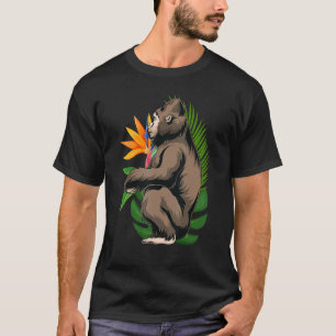 Exotic Animal Ape Monkey  Tropical Flowers Gorilla T-Shirt