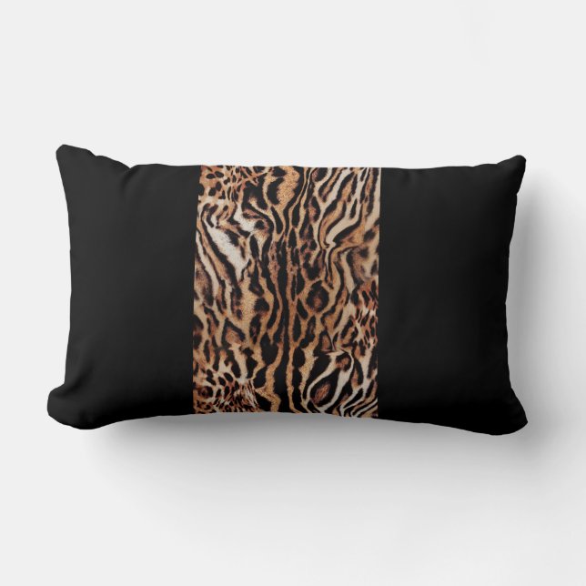 Exotic Animal Print Pattern with Black Lumbar Cushion (Front)