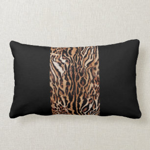 Exotic Animal Print Pattern with Black Lumbar Cushion
