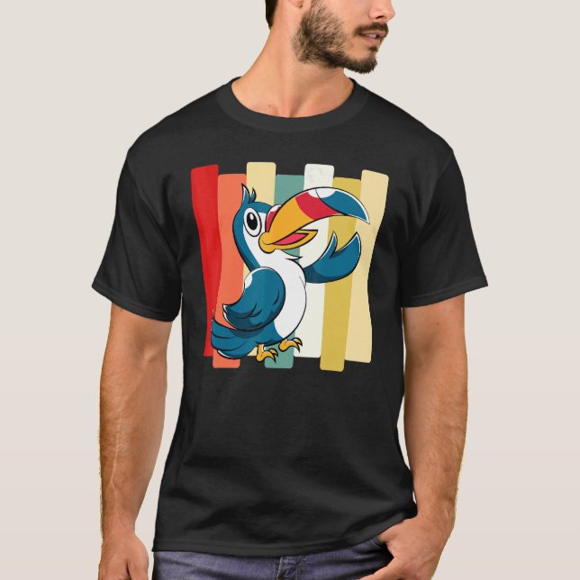 Exotic Animal Zoo Bird Toucan  Retro Tropical Touc T-Shirt (Front)