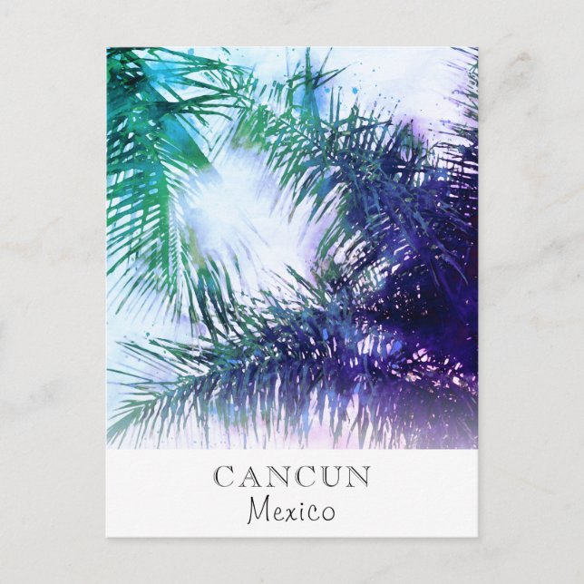 *~* Exotic AP25 Palm Leaf Personalise -  Travel Postcard (Front)