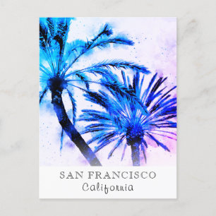 *~* Exotic AP25 Personalise Travel Abstract Palm Postcard