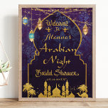 Exotic Arabian Nights Lamp Bridal Shower Welcome Poster<br><div class="desc">Personalise this exotic gender neutral Arabian Night bridal shower welcome sign easily and quickly, simply press the customise it button to further re-arrange and format the style and placement of the text.  This unique sign features Moroccan lanterns and an Arabian scenery. Available as an instant download. Matching items available in...</div>