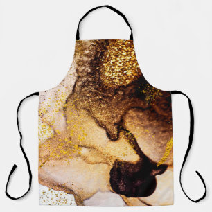 Exotic ART. Golden swirl, artistic design. Painter Apron