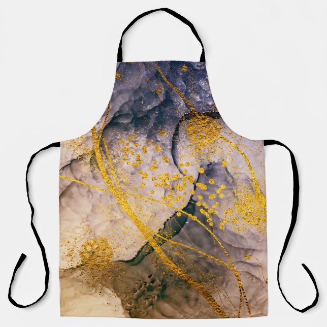Exotic ART. Golden swirl, artistic design. Painter Apron (Front)