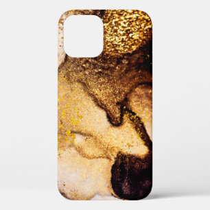 Exotic ART. Golden swirl, artistic design. Painter iPhone 12 Case