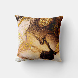 Exotic ART. Golden swirl, artistic design. Painter Cushion