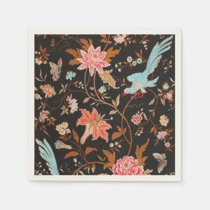 Exotic Asian Birds And Flowers Napkin