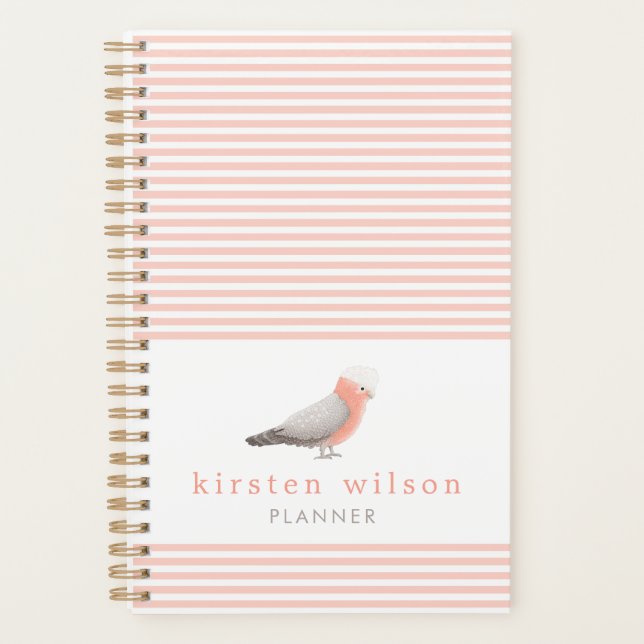 Exotic Australian Galah Bird - Personalised Planner (Front)