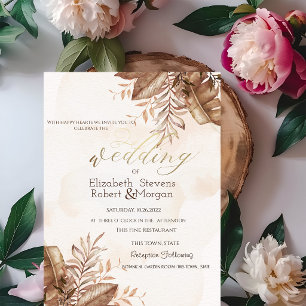 Exotic Autumn Floral Wedding Invitation