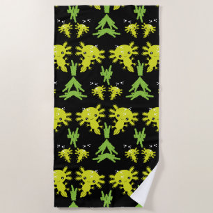 Exotic Axototl Salamander Beach Towel