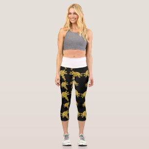 Exotic Axototl Salamander  Capri Leggings
