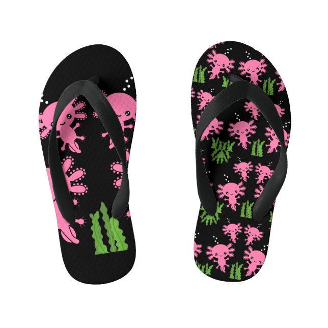 Exotic Axototl Salamander  Kid's Thongs (Footbed)