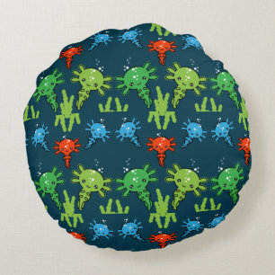 Exotic Axototl Salamander Pillowcase Round Cushion