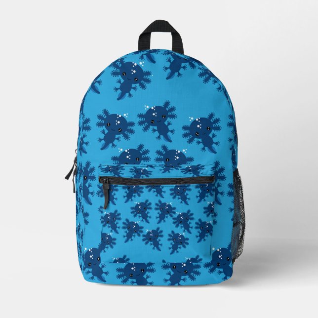 Exotic Axototl Salamander Printed Backpack (Front)