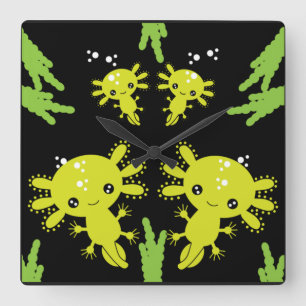 Exotic Axototl Salamander  Square Wall Clock