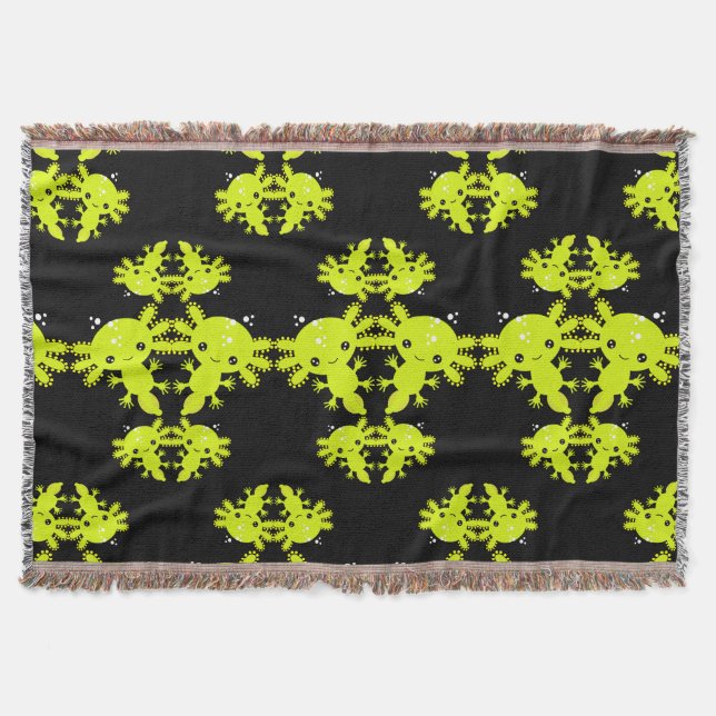 Exotic Axototl Salamander Throw Blanket (Front)