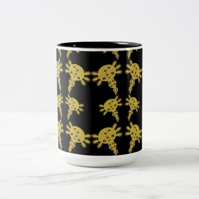 Exotic Axototl Salamander Two-Tone Coffee Mug (Center)