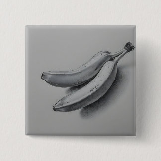 Exotic Bananas in Grey 15 Cm Square Badge