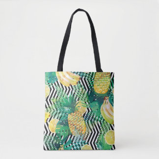 Exotic Bananas Lemons Tropical Seamless Tote Bag