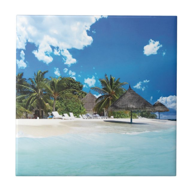 Exotic Beach Ceramic Tile (Front)