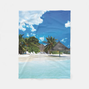 Exotic Beach  Fleece Blanket