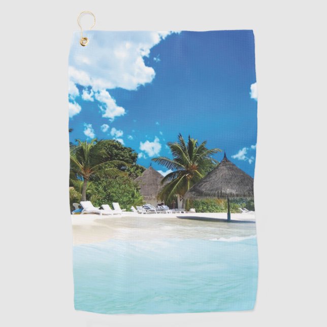 Exotic Beach  Golf Towel (Front)