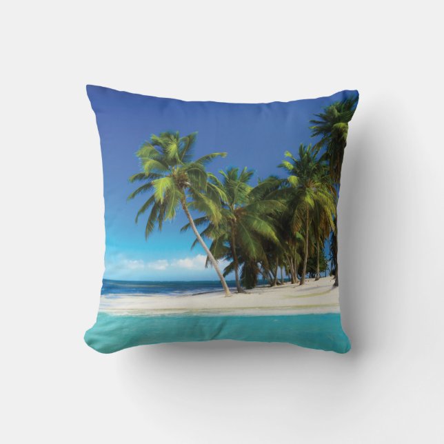 Exotic beach throw pillow (Front)