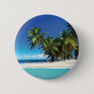 Exotic beach throw pillow 6 cm round badge