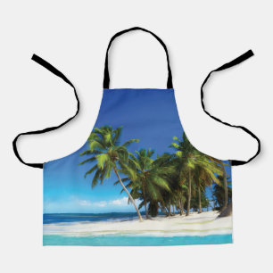 Exotic beach throw pillow apron