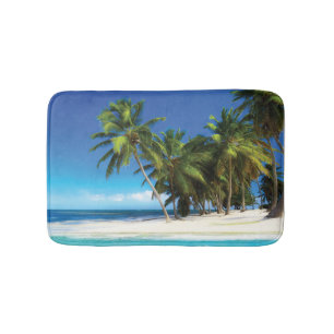 Exotic beach throw pillow bath mat