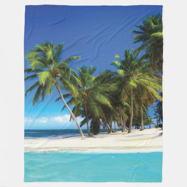 Exotic beach throw pillow fleece blanket (Front)